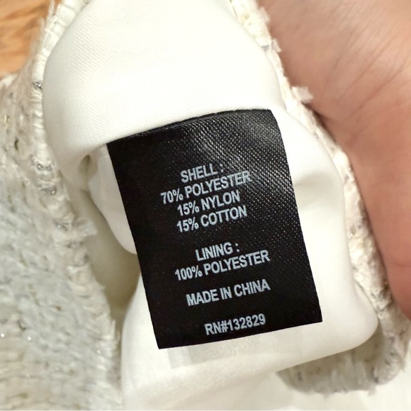 NBD Kenzie Mini Dress in White Tweed Metallic REVOLVE size L - Picture 11 of 12